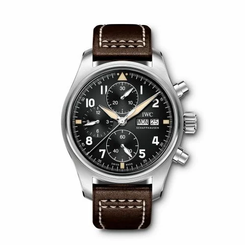 IWC Pilot's Watch Chronograph Spitfire Stainless Steel / Black / Calf IW3879-03 (IW387903)